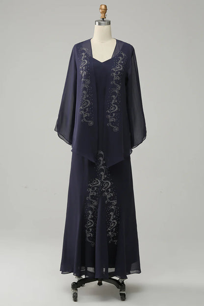 Two Piece Sparkly Beaded Mother of the Bride Dress