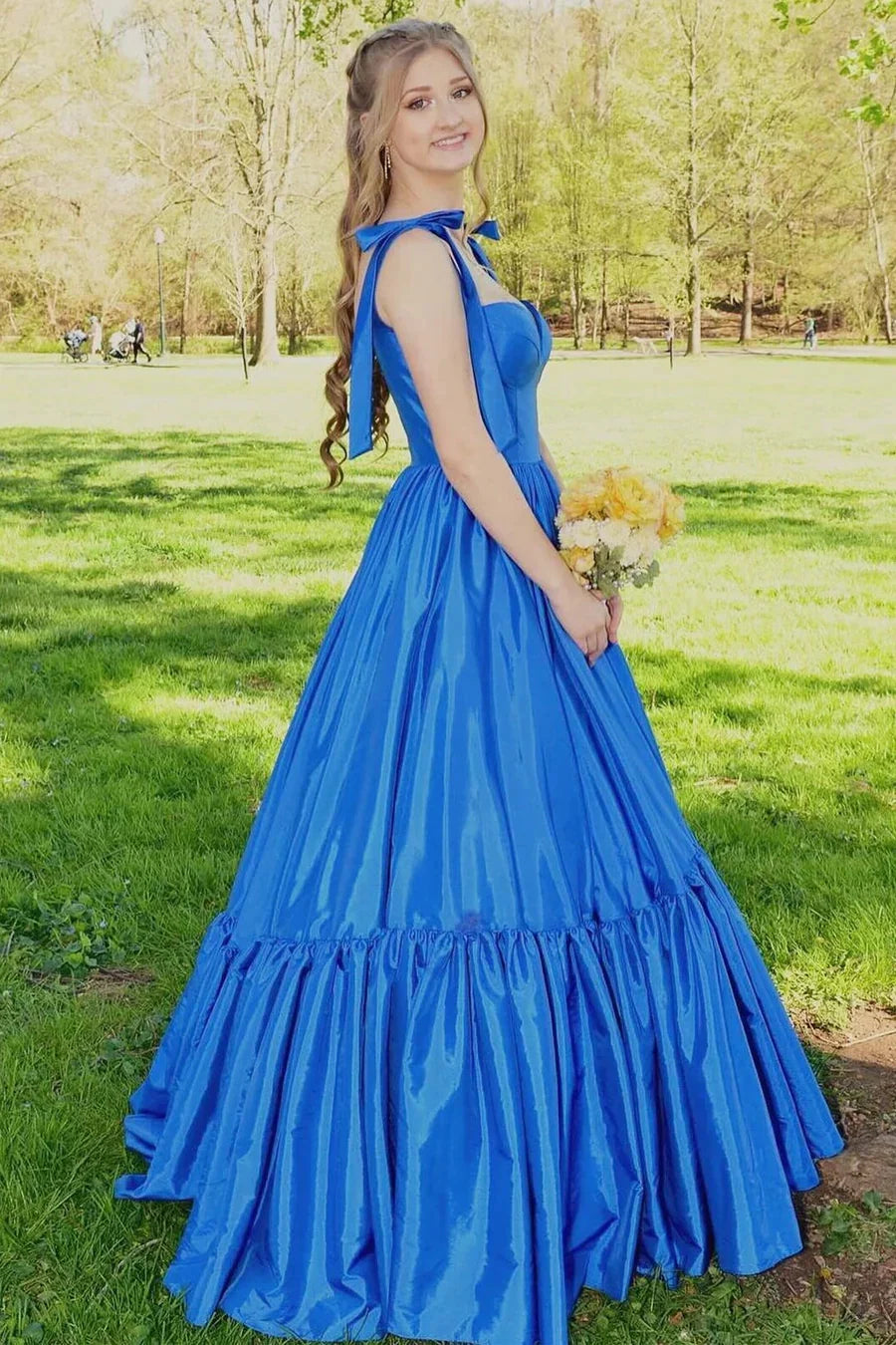 A-Line Hot Pink Prom Dress 2025 Satin Sweetheart with Bow Straps