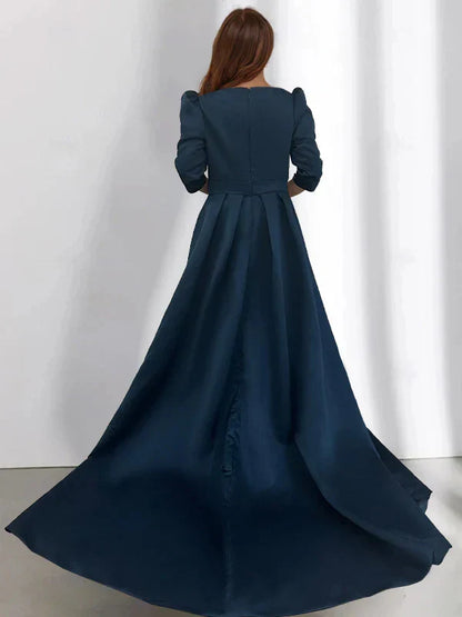 A-Line Princess Half Sleeves Asymmetrical Mother Of The Bride Dresses With Pockets