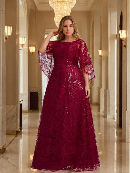 A-Line Princess Mother of the Bride Dresses with Applique & Sequins