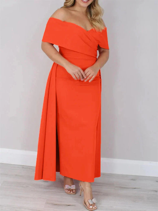 A-Line Princess Off-the-Shoulder Ankle-Length Mother of the Bride Dresses