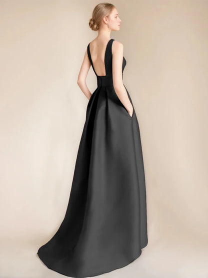 A-Line Princess Scoop Sleeveless Asymmetrical Elegant Mother of the Bride & Groom Dresses with Appliques