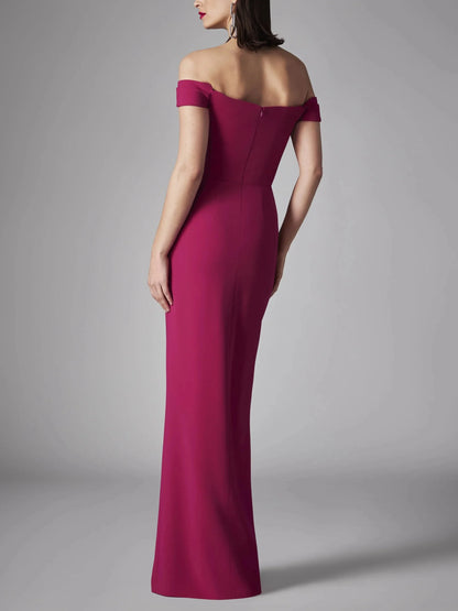 A-Line Princess Strapless Sleeveless Floor-Length Evening Dress with Ruffles