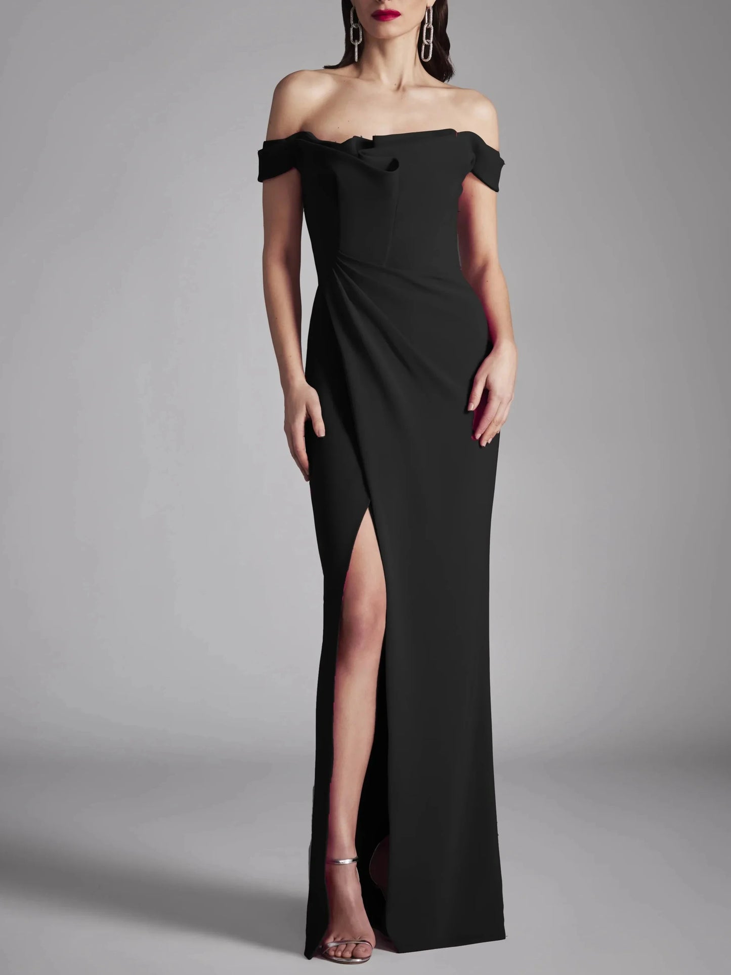 A-Line Princess Strapless Sleeveless Floor-Length Evening Dress with Ruffles