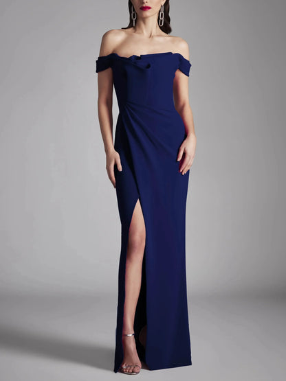 A-Line Princess Strapless Sleeveless Floor-Length Evening Dress with Ruffles