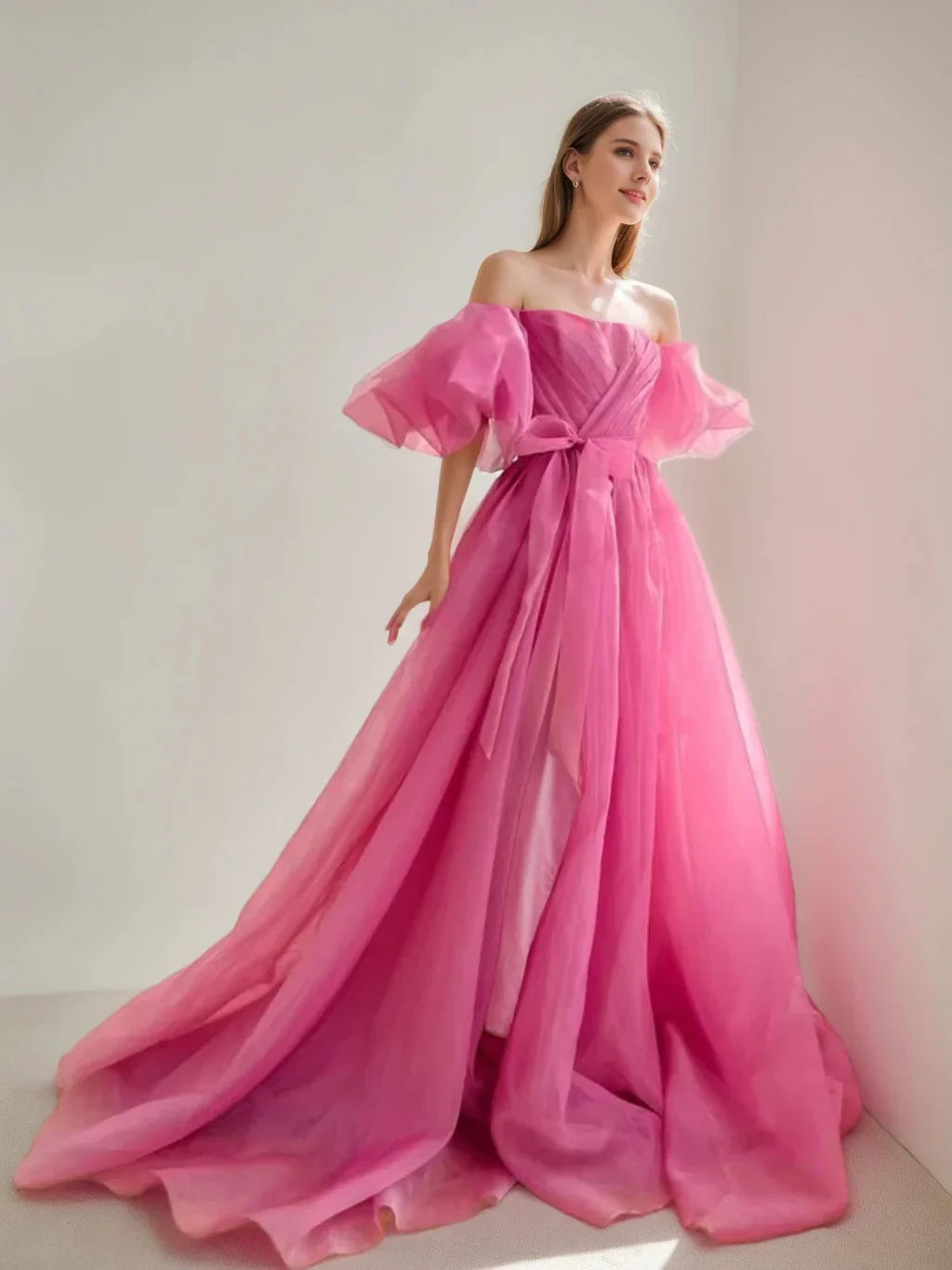A-Line Princess Sweetheart Off-the-Shoulder Floor Length Formal Dress