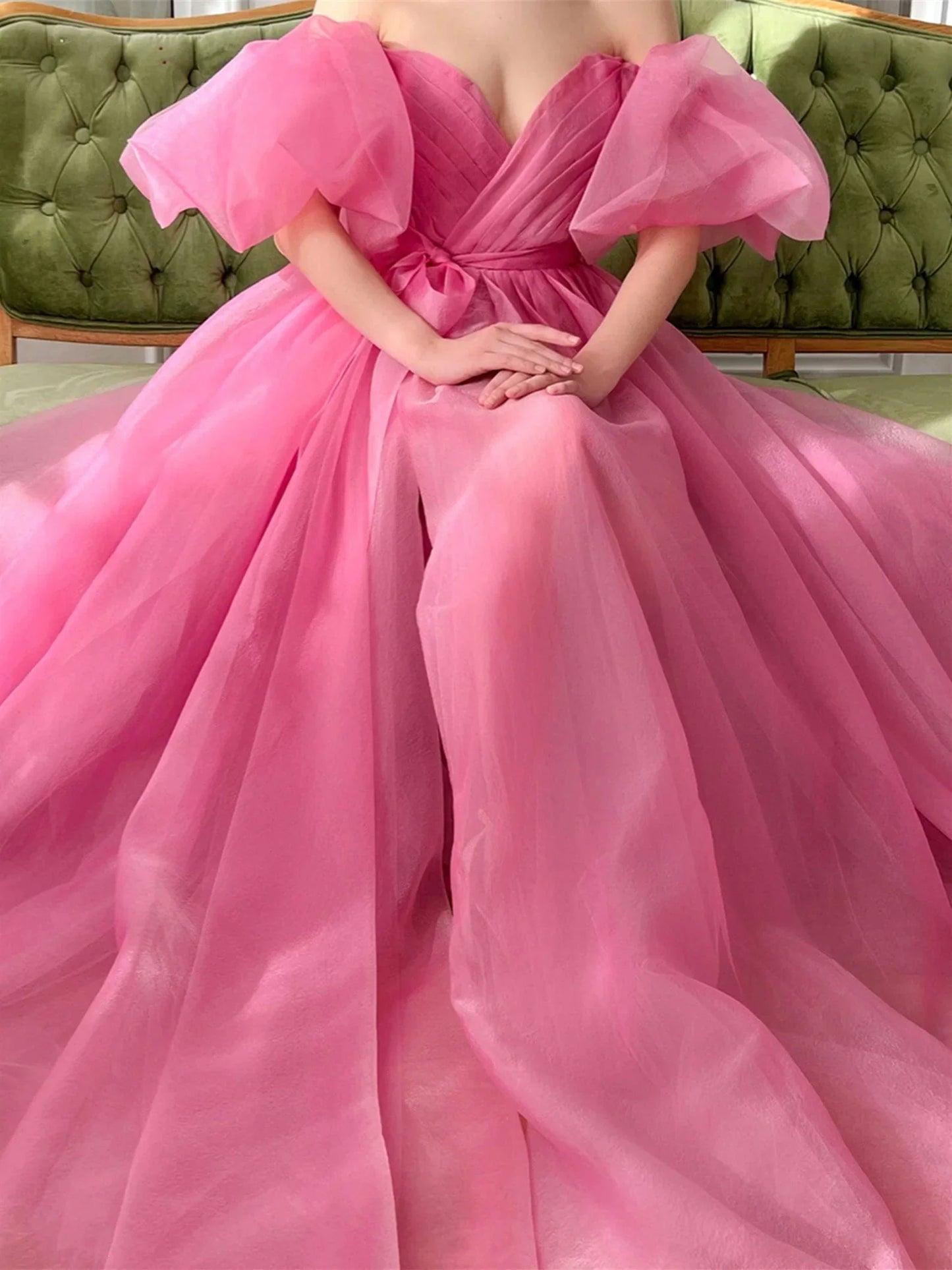 A-Line Princess Sweetheart Off-the-Shoulder Floor Length Formal Dress