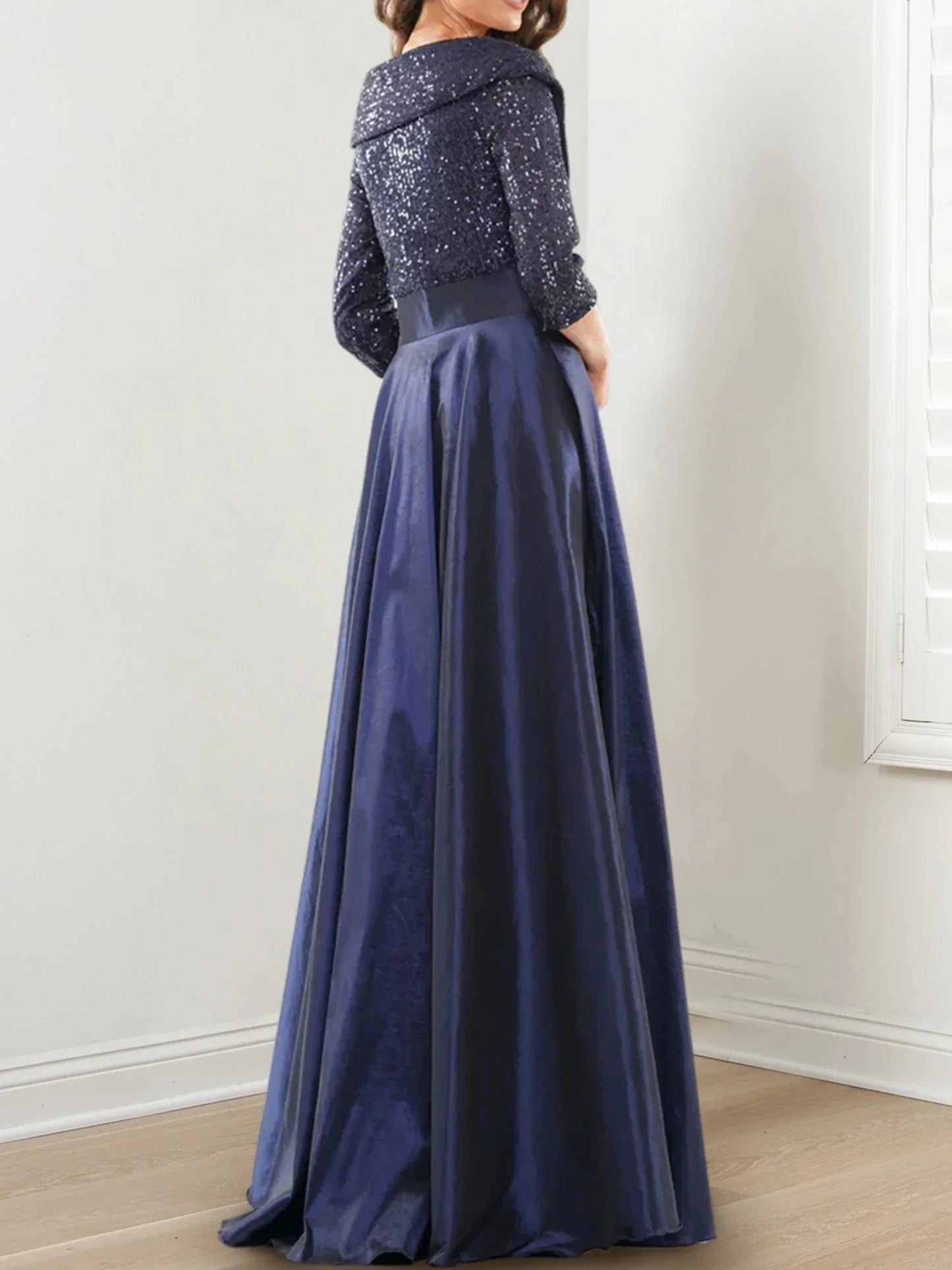 A-Line Princess V-Neck Floor-Length Mother of the Bride Dresses