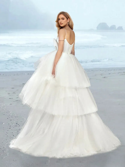 A-Line Princess V-Neck Floor-Length Wedding Dress