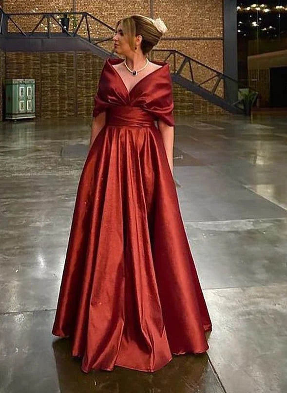 A-LinePrincess V-Neck Mother of the Bride Dresses