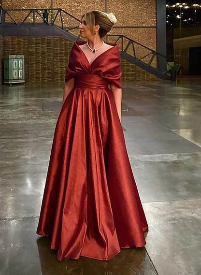 A-LinePrincess V-Neck Mother of the Bride Dresses