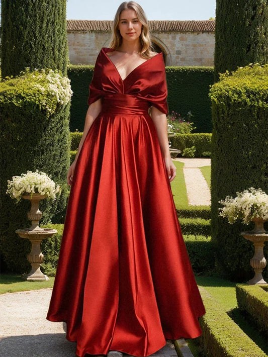 A-LinePrincess V-Neck Mother of the Bride Dresses