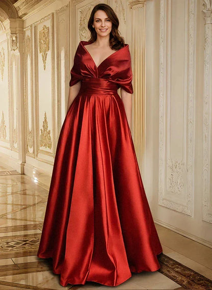 A-LinePrincess V-Neck Mother of the Bride Dresses