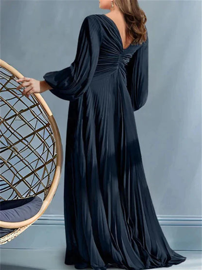 A-Line Princess V-Neck Plus Size Mother of the Bride Dresses with Ruched