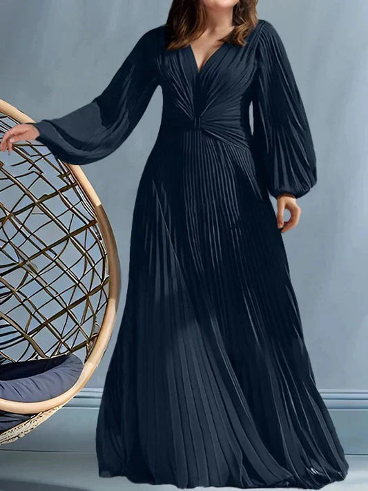 A-Line Princess V-Neck Plus Size Mother of the Bride Dresses with Ruched