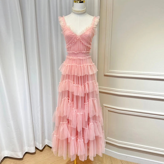 A-line Backless Dresses For Women Square Collar Sleeveless High Waist Solid Dress Female Fashion Clothing Prom Dress