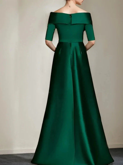 A Line Princess Off-the-Shoulder 12 Sleeves Elegant Mother of the Bride Dresses