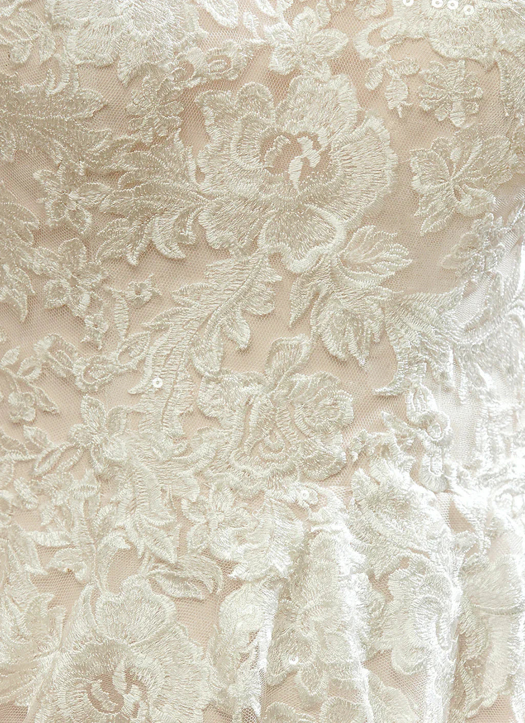 A Line Princess V-Neck 34 Length Sleeves Floor-length Wedding Dress with Lace Embroidery
