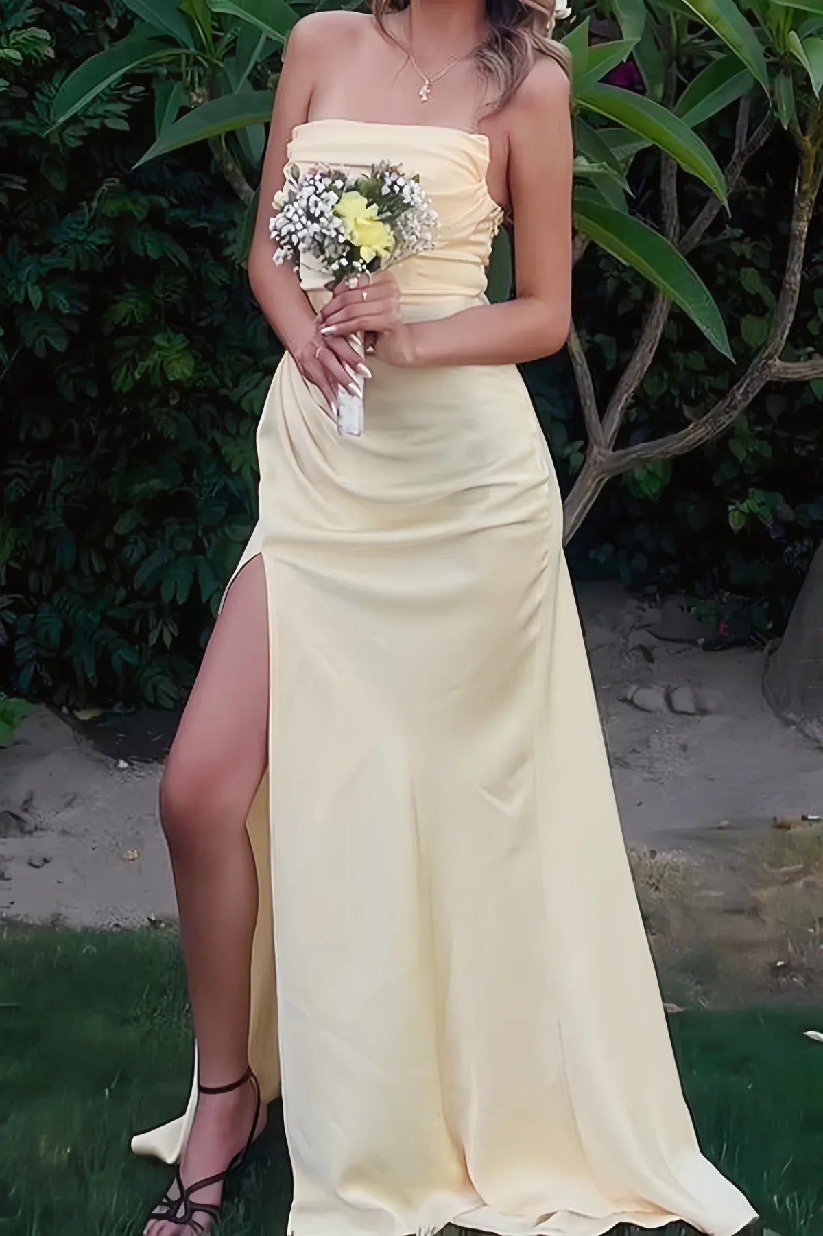 Affordable Mermaid Off the Shoulder Sleeveless Backless Satin Floor-Length Prom Dress