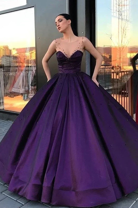 Alluring Ball Gown Scoop Neck Sleeveless Lace Up Floor-Length Prom Dress