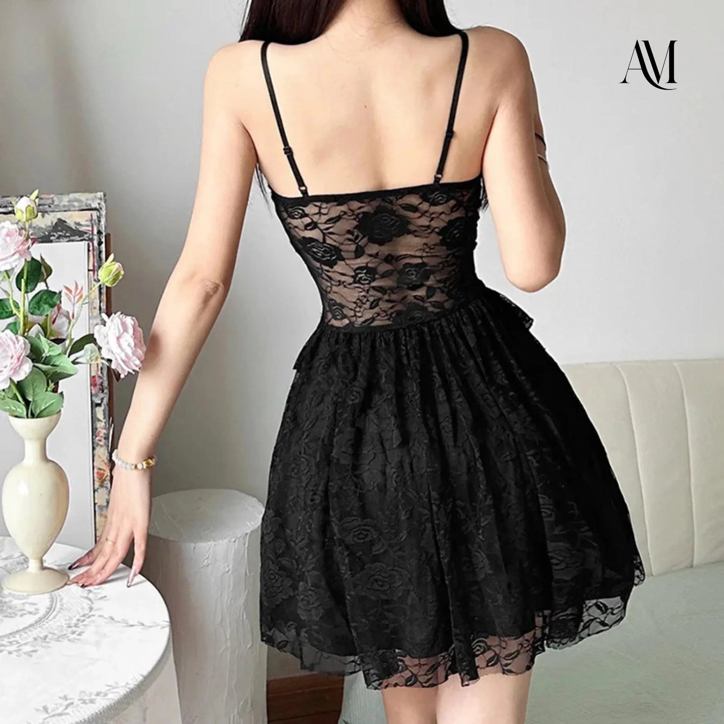 Alluring A-Line Sweetheart Ruffled Sheer Lace Black Mini Homecoming Dresses