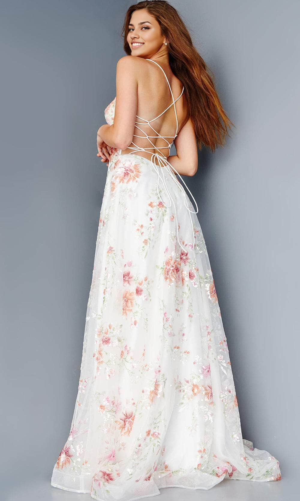 Quyihu Prom Shop Dresses Off-Shoulder Lace-Up Back Floral Prom Gown Prom Dresses Formal Women's Dresses