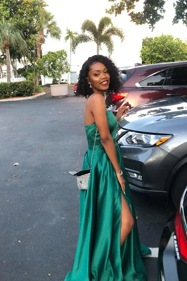 Bargain A-Line Strapless Sleeveless Lace Up Floor-Length Prom Dress