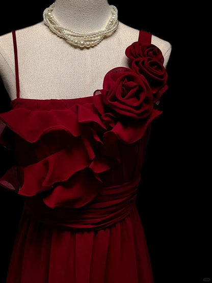 Beautiful A-Line Asymmetrical Neck Sleeveless Backless Chiffon Floor-Length Prom Dress