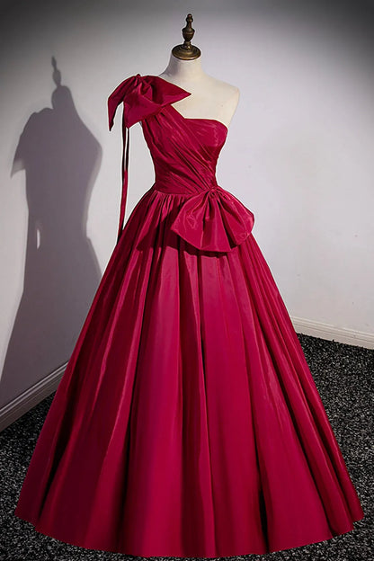 Beautiful A-Line One Shoulder Sleeveless Lace Up Floor Length Prom Dress