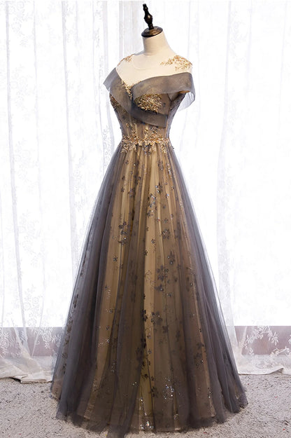 Beautiful A-Line Scoop Neck Sleeveless Lace Up Floor-Length Prom Dress