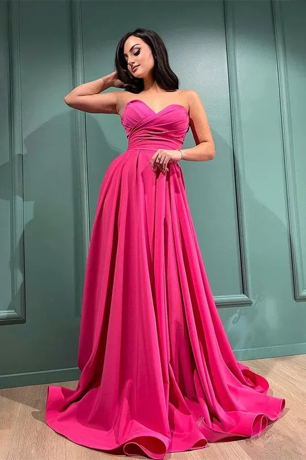 Beautiful A-Line Sweetheart Neck Sleeveless Lace Up Sweep/Brush Train Prom Dress