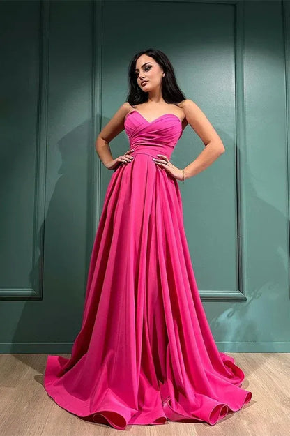 Beautiful A-Line Sweetheart Neck Sleeveless Lace Up Sweep/Brush Train Prom Dress