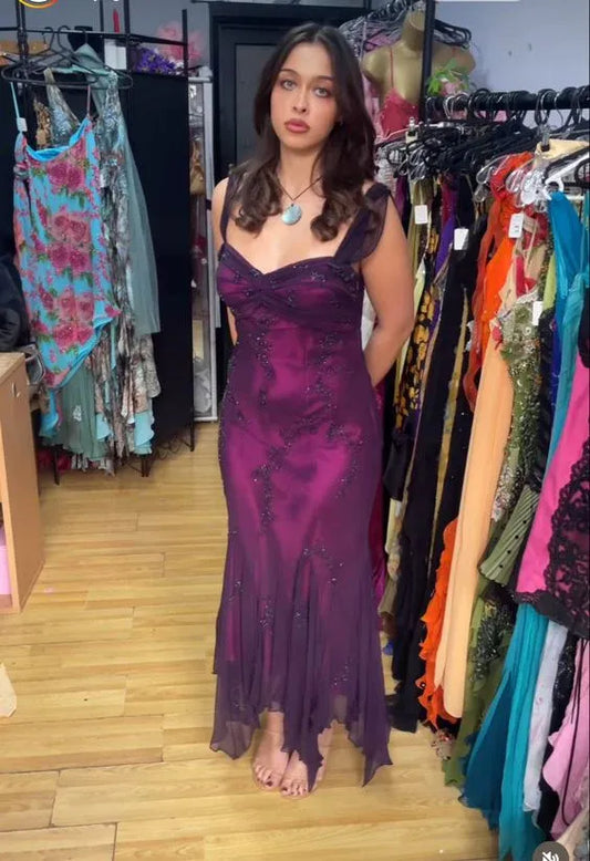 Beautiful Mermaid/Trumpet Off Shoulder Sleeveless Tulle Ankle-Length Prom Dress