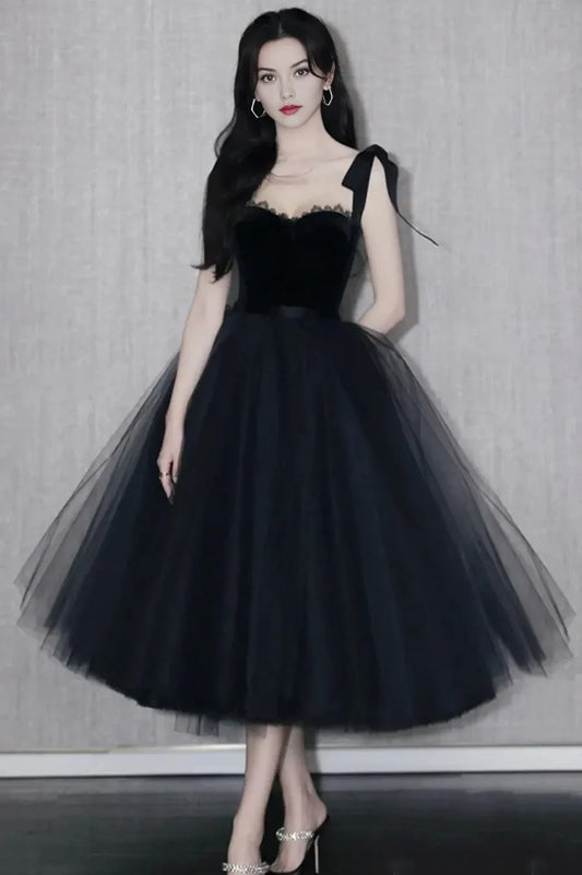 Black Tulle Short Prom Dresses A-Line Homecoming Party Dresses
