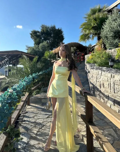 Casual A Line Sweetheart Sleeveless Satin Slit Floor-Length Prom Dress