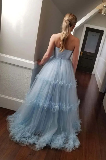 Charming A-Line Strapless Sleeveless Zipper Up Floor-Length Prom Dress