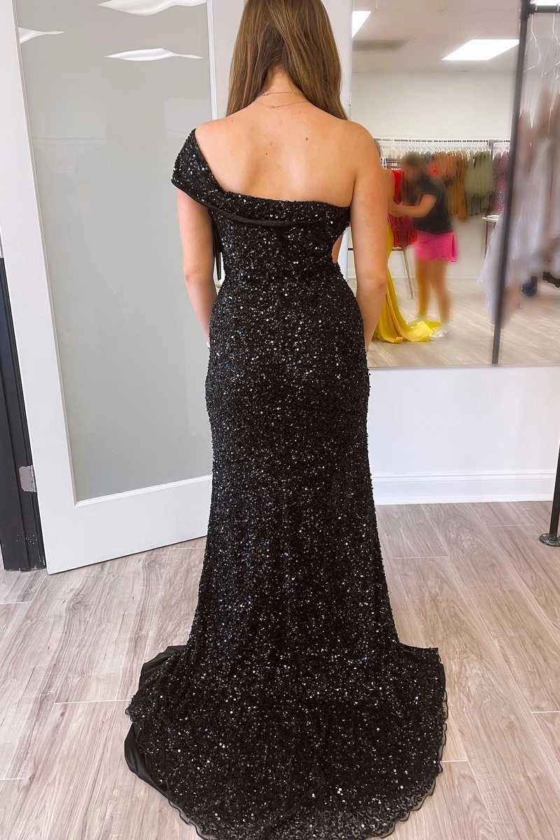 Charming Mermaid One Shoulder Sleeveless Backless Sweep/Brush Train Prom Dress