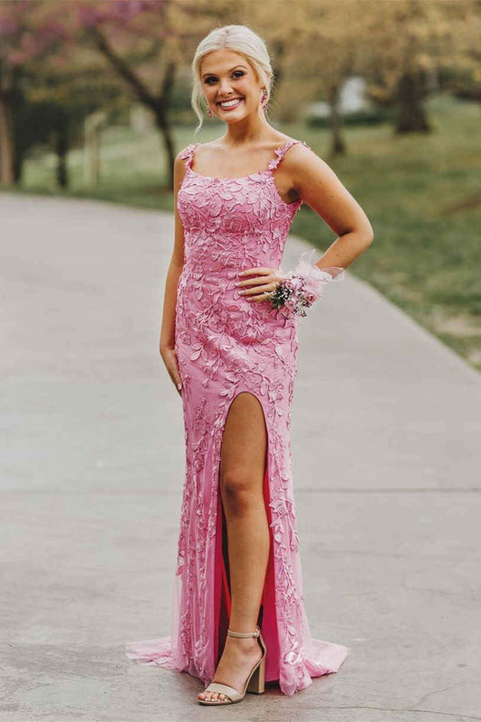 Charming Mermaid Spaghetti Strap Sleeveless Lace Up Floor-Length Prom Dress