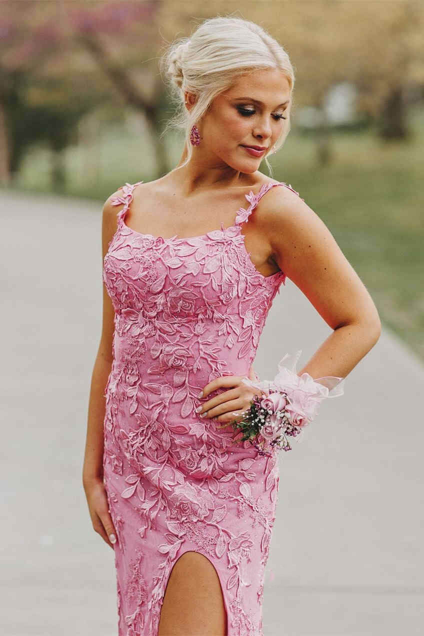 Charming Mermaid Spaghetti Strap Sleeveless Lace Up Floor-Length Prom Dress
