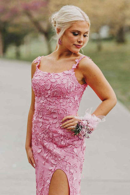 Charming Mermaid Spaghetti Strap Sleeveless Lace Up Floor-Length Prom Dress