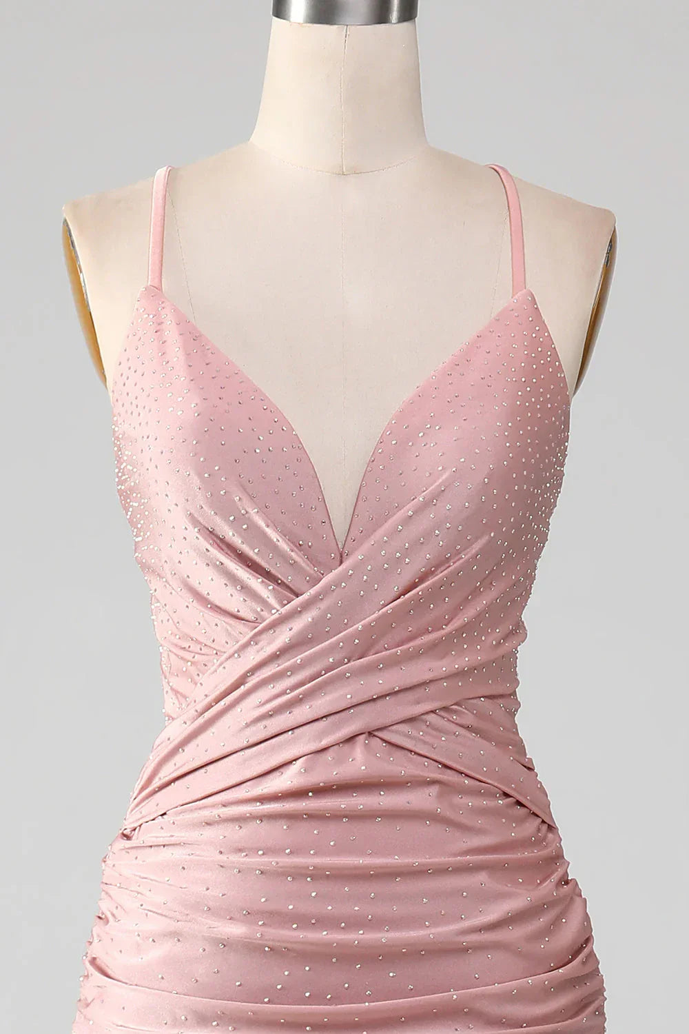 Charming Mermaid V Neck Sleeveless Lace Up Floor-Length prom dress
