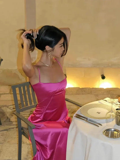 Charming Spaghetti Straps A-Line Pleated Floor-Length Evening Dress