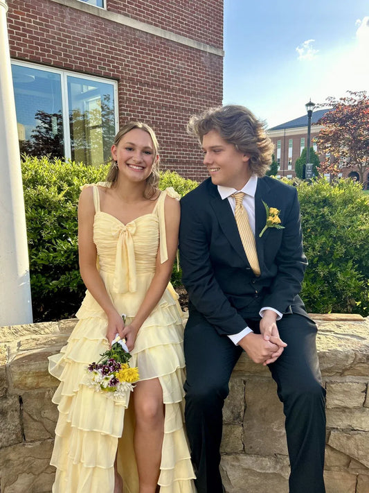 Charming Strapless Sleeveless A Line Chiffon Layered Floor Length Prom Dress