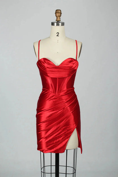 Cheap Short Satin Emerald Green Homecoming Dress Mini
