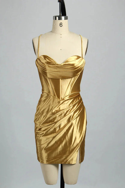 Cheap Short Satin Emerald Green Homecoming Dress Mini