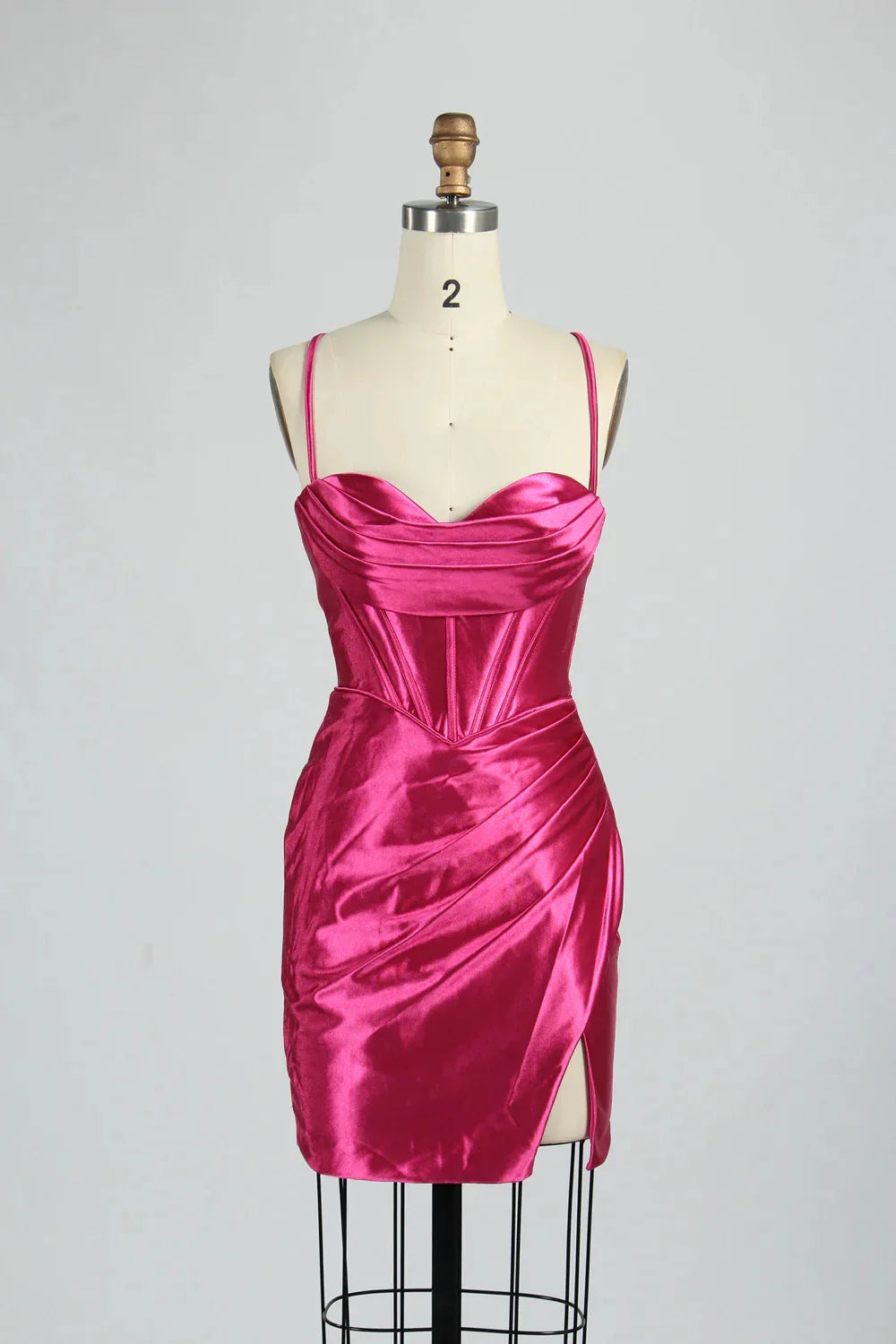 Cheap Short Satin Emerald Green Homecoming Dress Mini