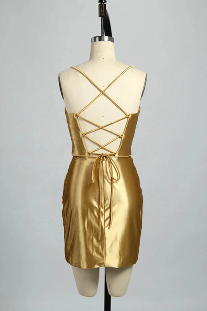 Cheap Short Satin Emerald Green Homecoming Dress Mini