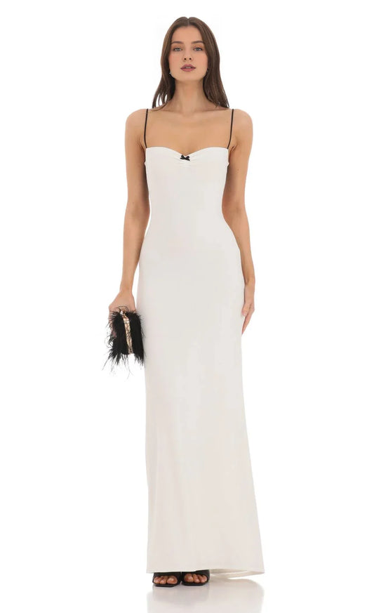 Chic Sheath Sweetheart Spaghetti-Strap Mesh-Cut-Out-Back Floor-Length Prom Dresses