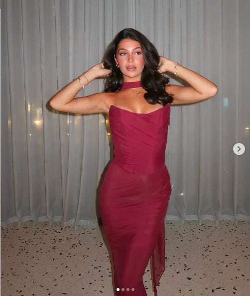 Chic Mermaid/Trumpet Off-the-Shoulder Sleeveless Lace Up Floor-Length Prom Dress