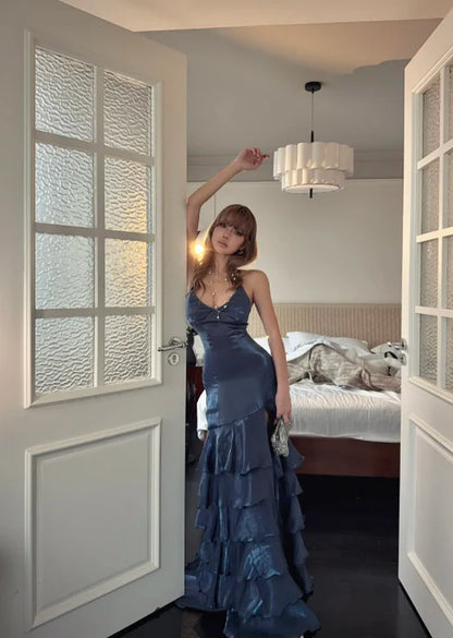 Chic Sheath V-neck Sleeveless Lace Up Floor-Length Evening Dress